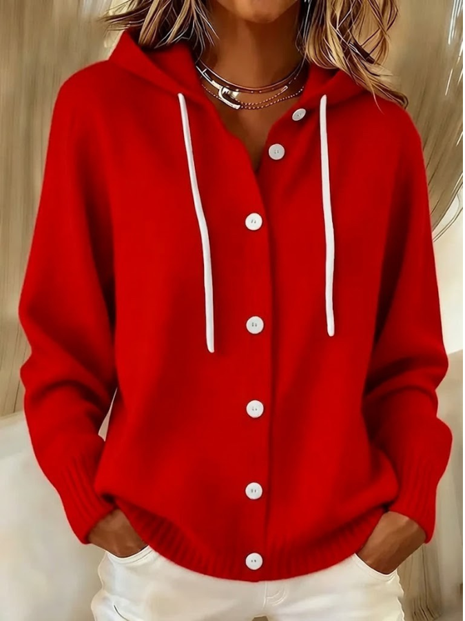 Susannah Elegant Ribbed Oversized Hooded Cardigan - image 5
