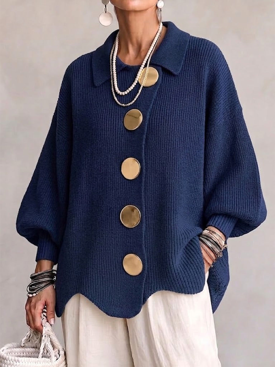 Alva knit vest with oversized collar – image 2