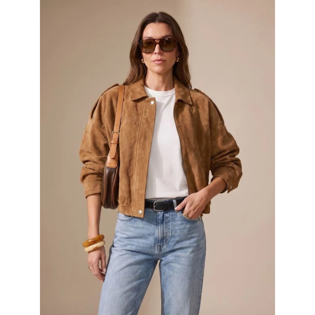 Palina oversized utility jacket in brown