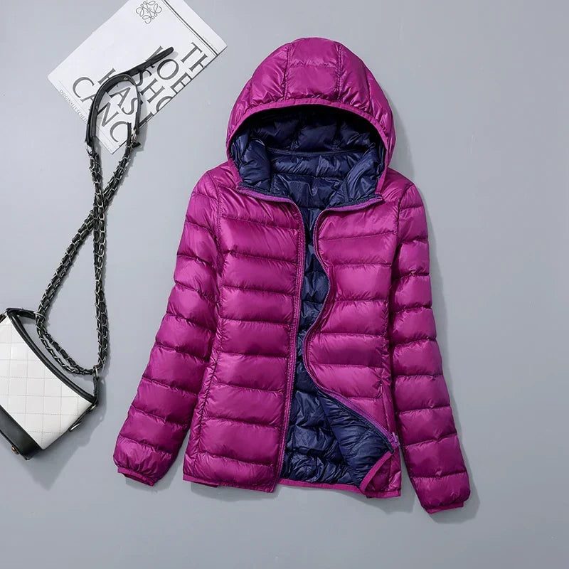 Beryl Elegant Reversible Hooded Puffer Jacket - image 3