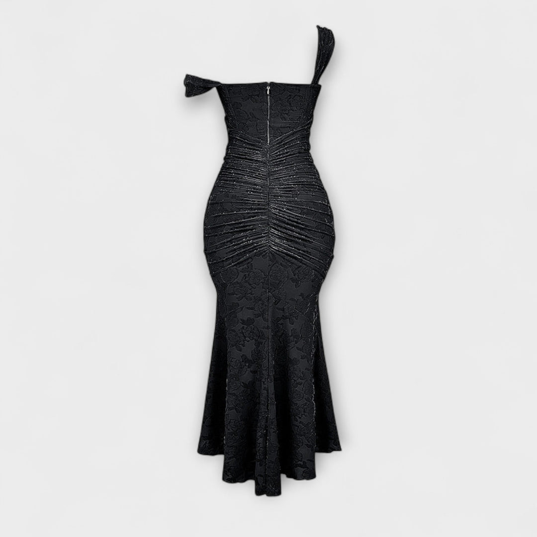Noemie | Elegant Pleated Corset Maxi Dress