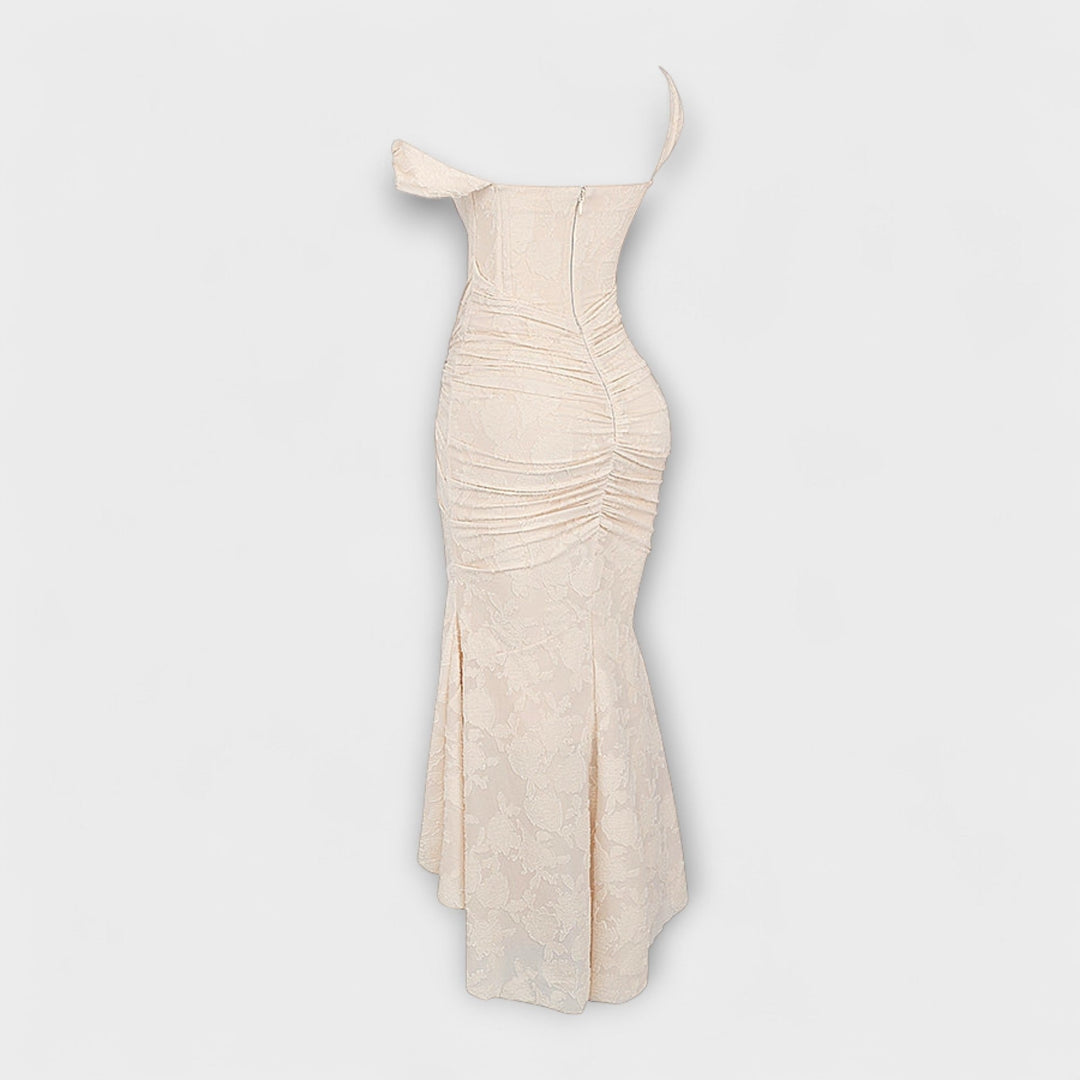 Noemie | Elegant Pleated Corset Maxi Dress