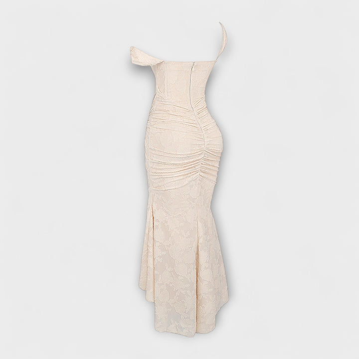 Noemie | Elegant Pleated Corset Maxi Dress