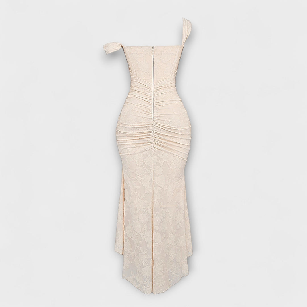 Noemie | Elegant Pleated Corset Maxi Dress