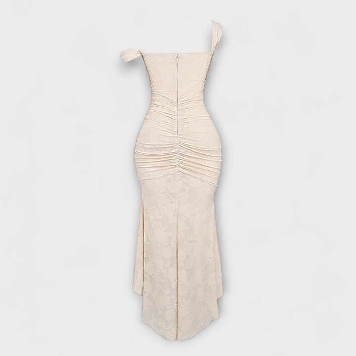 Noemie | Elegant Pleated Corset Maxi Dress