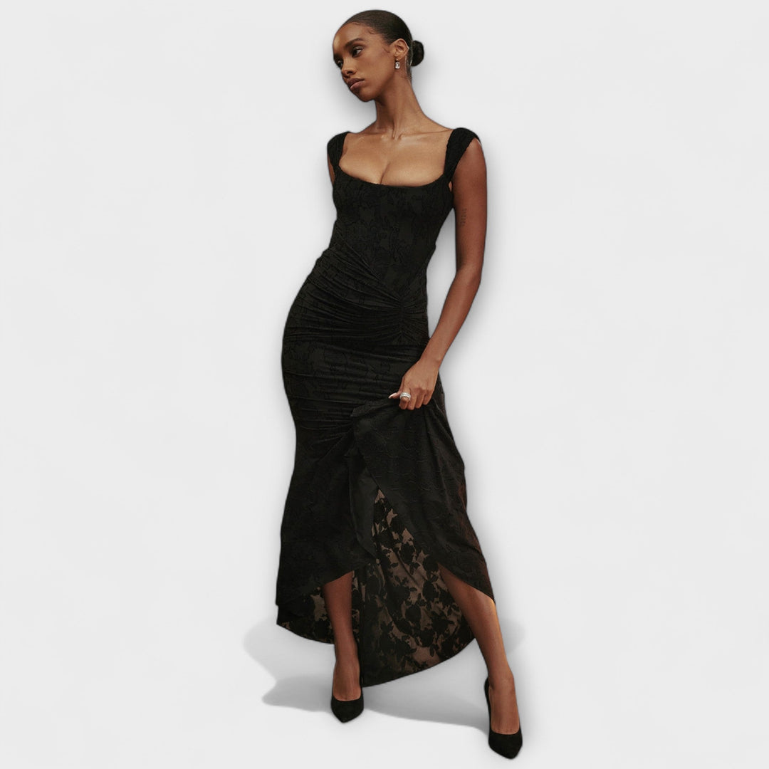Noemie | Elegant Pleated Corset Maxi Dress