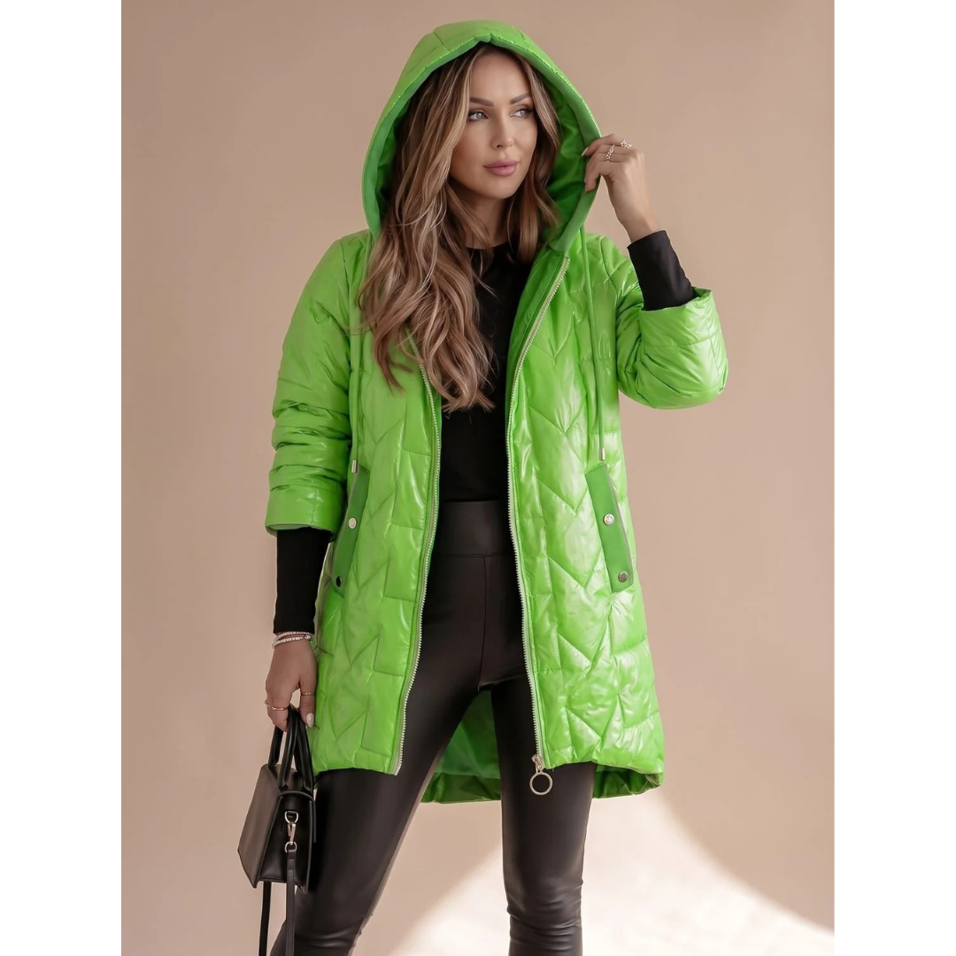Solea hooded winter jacket in green