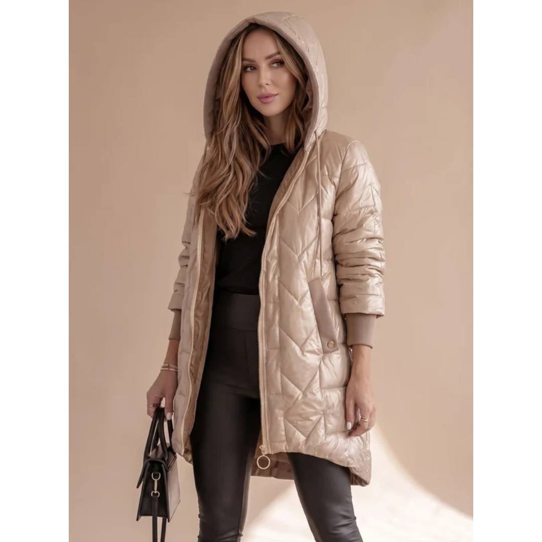 Solea hooded winter jacket, close up