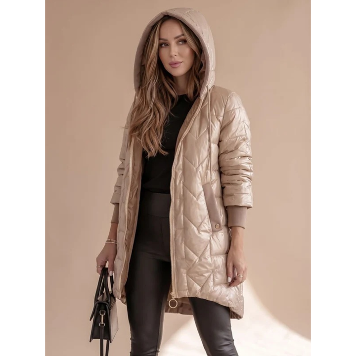 Solea hooded winter jacket, close up