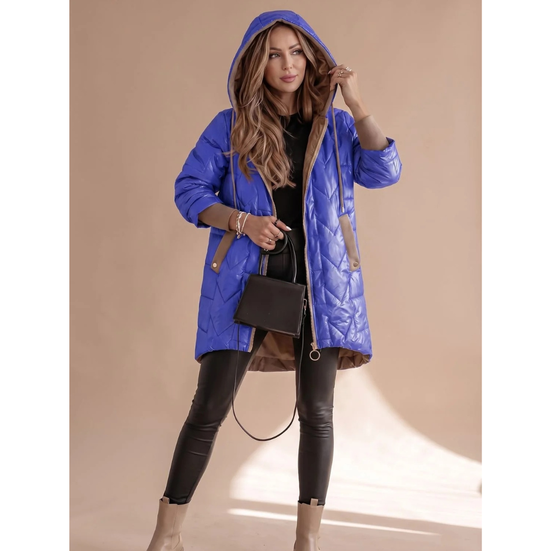 Solea hooded winter jacket in blue