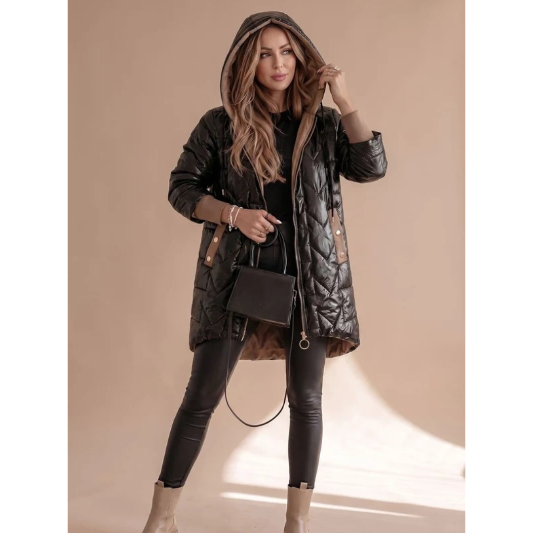 Solea hooded winter jacket, front view