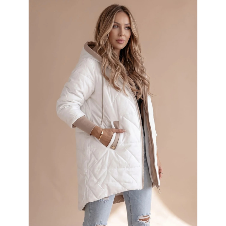 Solea hooded winter jacket in white