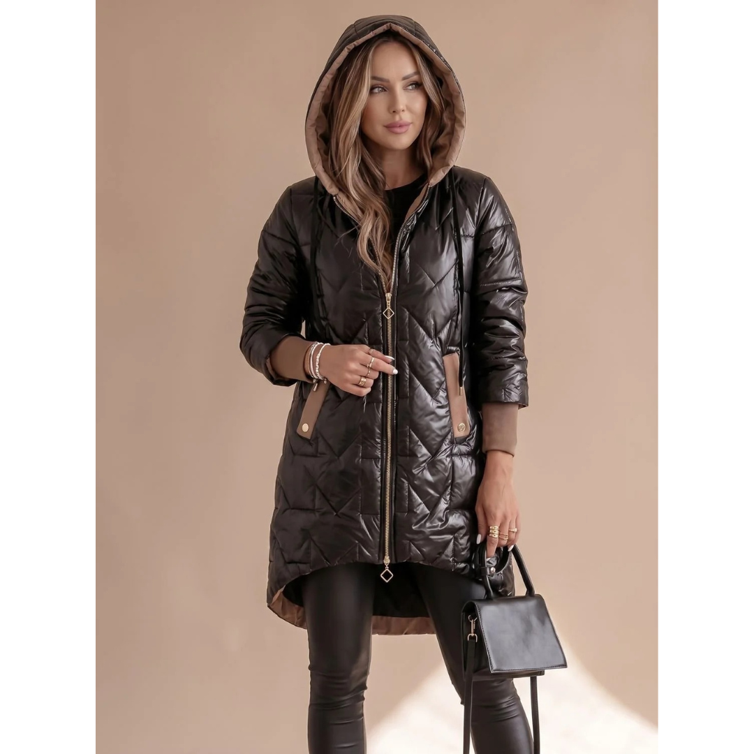 Solea hooded winter jacket in black