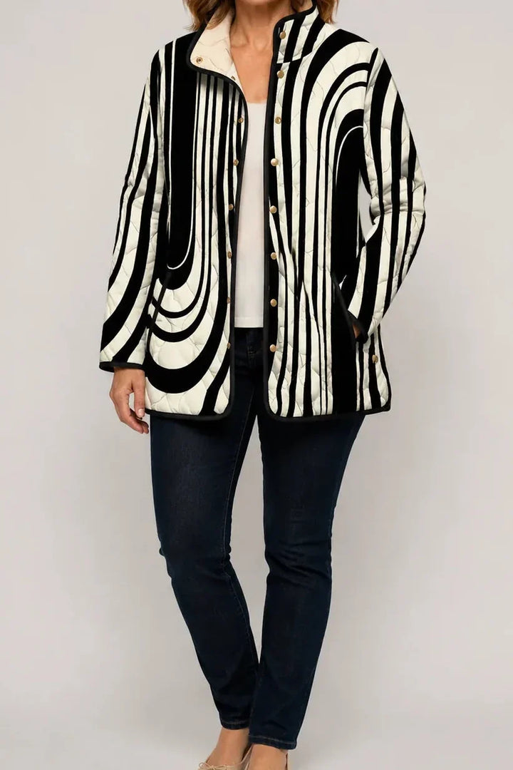 Yasmin Elegant Floral Print Quilted Puffer Jacket - image 14