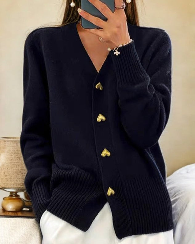 Lotte heart button knit cardigan – image 6