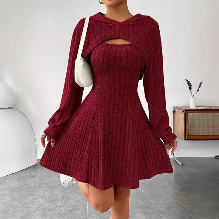 Svanhild hooded cutout knit mini dress – image 5