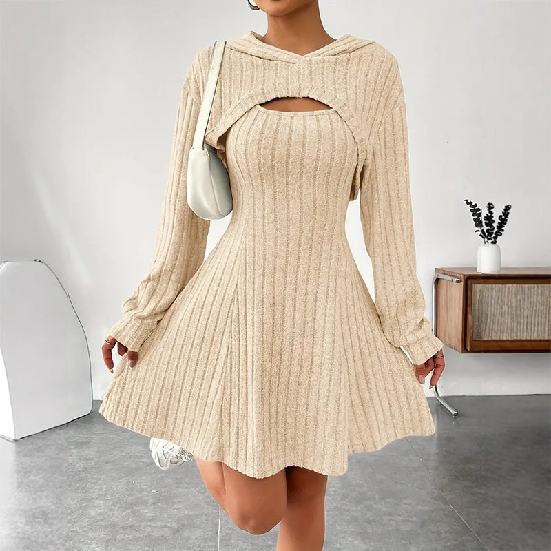 Svanhild hooded cutout knit mini dress – image 7