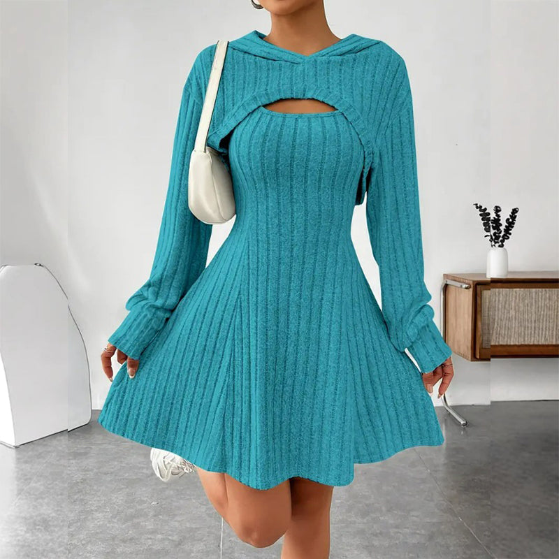 Svanhild hooded cutout knit mini dress – image 10