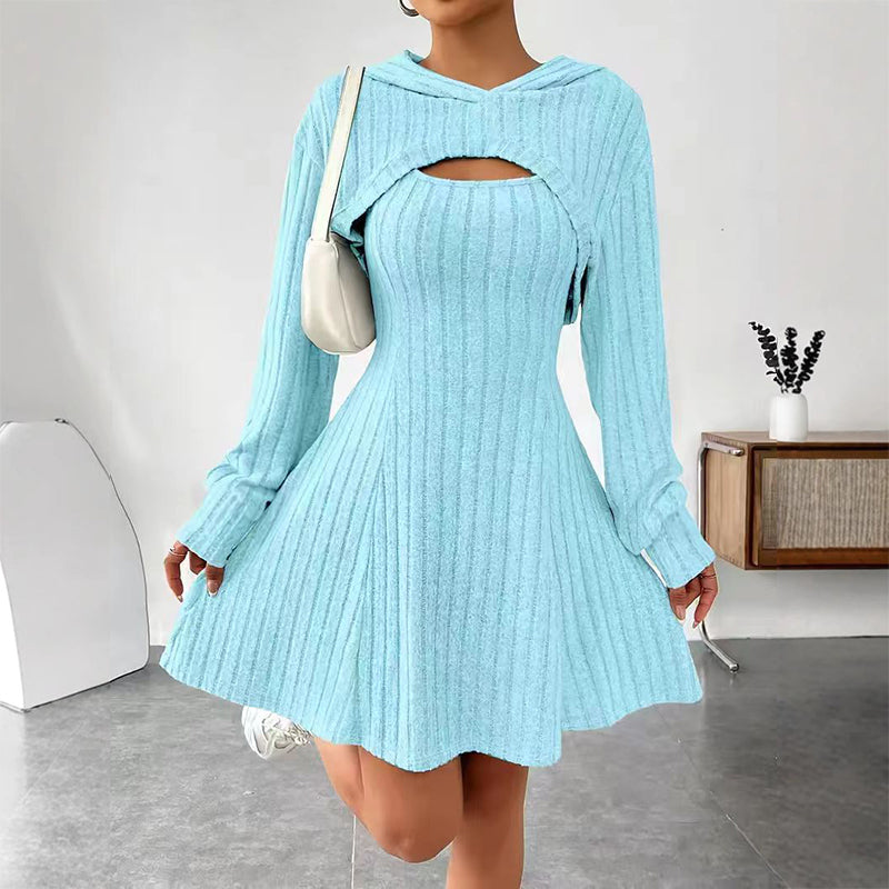 Svanhild hooded cutout knit mini dress – image 11