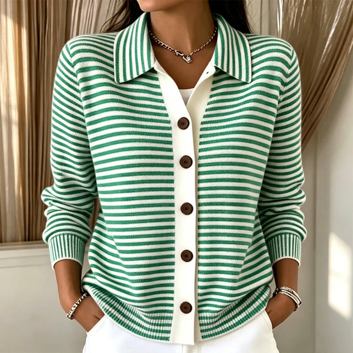 Nadia striped knit cardigan – image 2