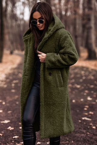 Bronwen Elegant Long Hooded Teddy Coat - image 2