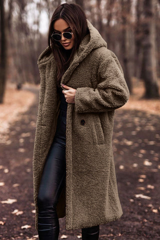 Bronwen Elegant Long Hooded Teddy Coat - image 4