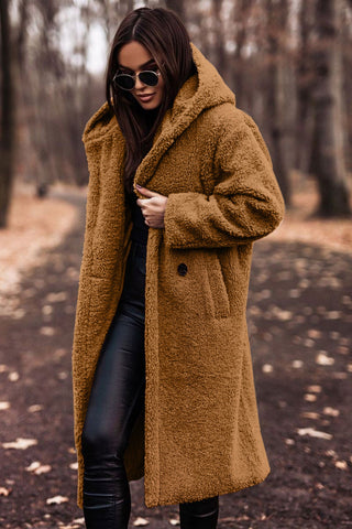 Bronwen Elegant Long Hooded Teddy Coat - image 5