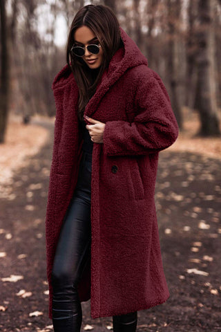 Bronwen Elegant Long Hooded Teddy Coat - image 7