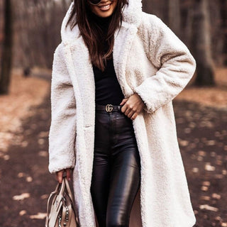 Bronwen Elegant Long Hooded Teddy Coat - image 9