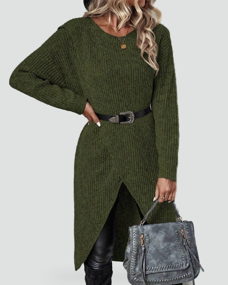 Tessa knitted dress in green