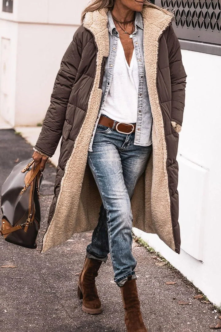 Ysolde relaxed hooded quilted winter coat