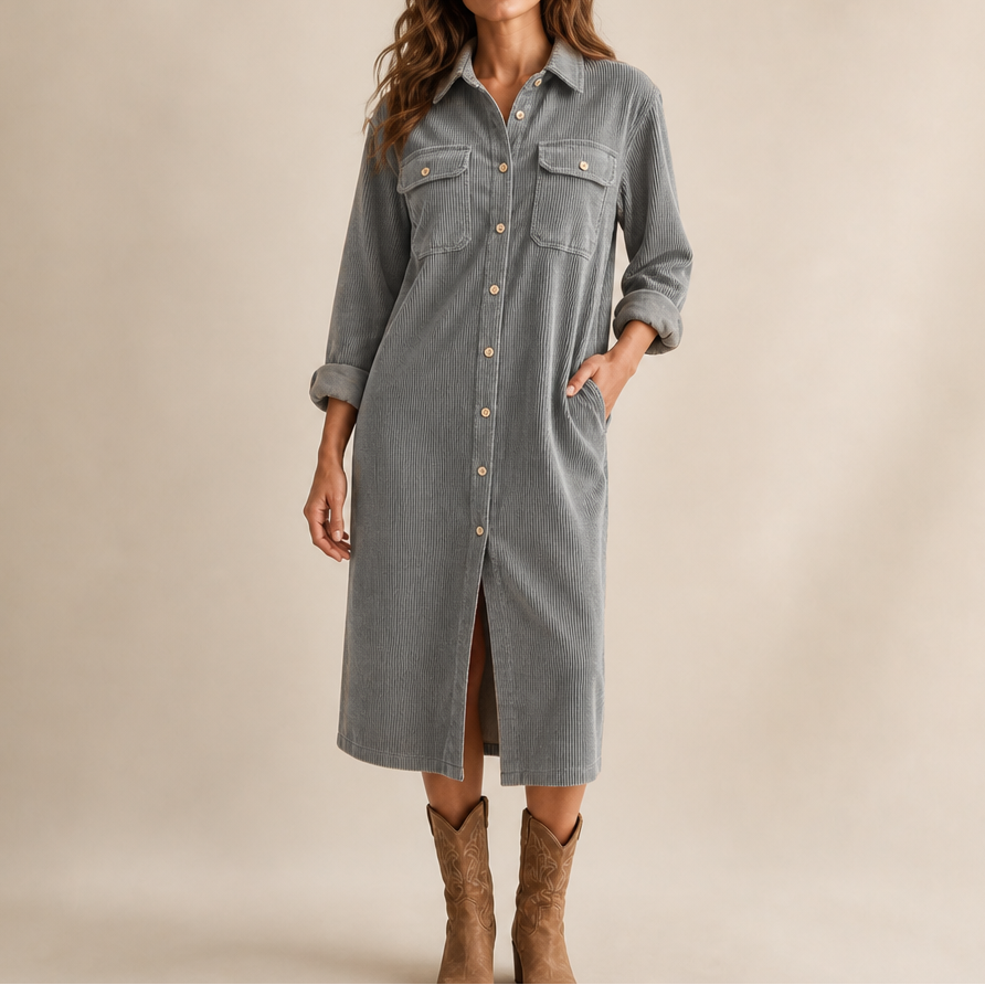 Marte corduroy shirt dress – image 20