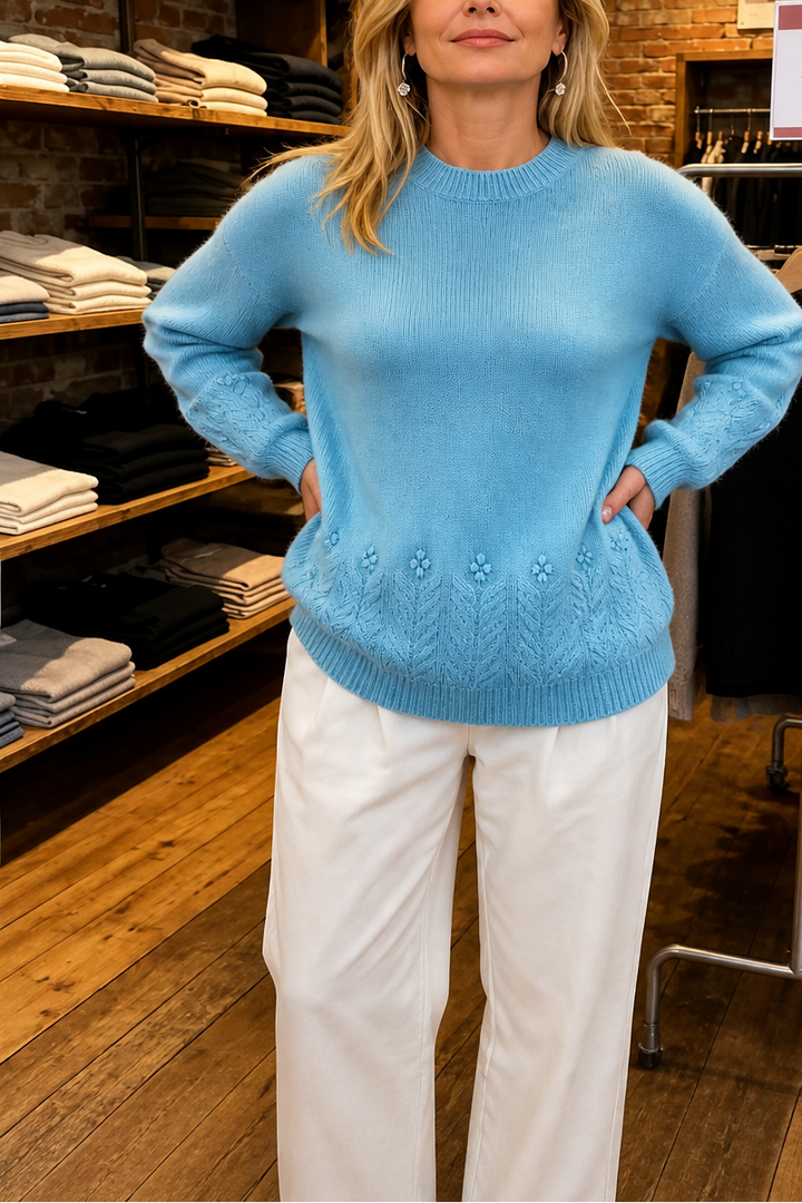 Caroline Elegant Cable Knit Crew Neck Jumper - image 11