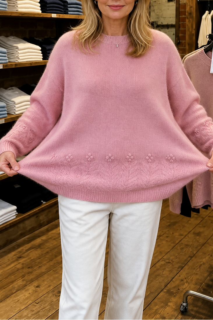 Caroline Elegant Cable Knit Crew Neck Jumper - image 12