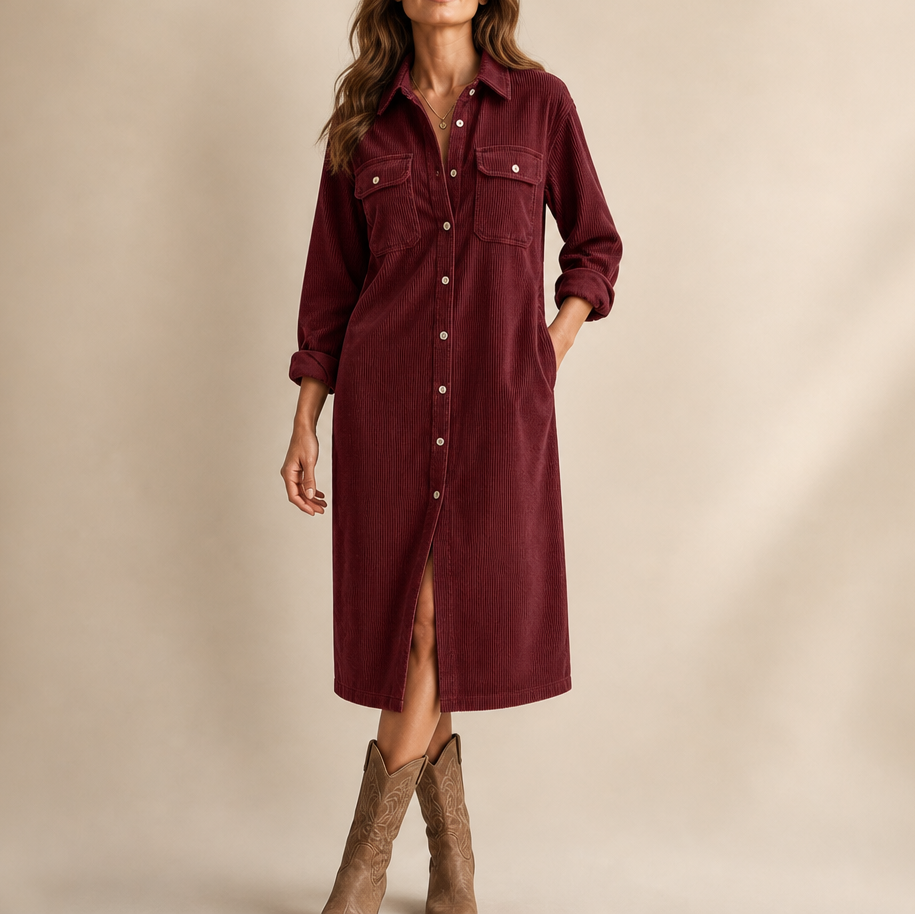 Marte corduroy shirt dress – image 12