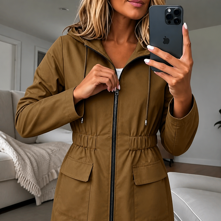 Nienke hooded rain jacket with drawstring waist – image 14