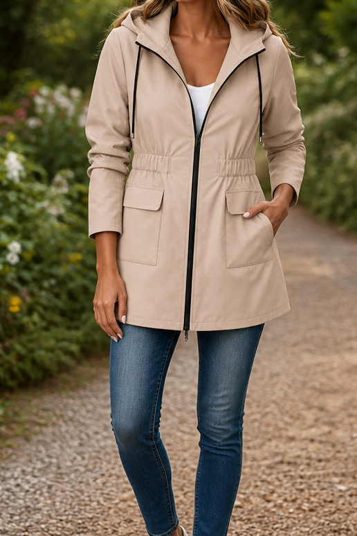 Nienke hooded rain jacket with drawstring waist – image 15