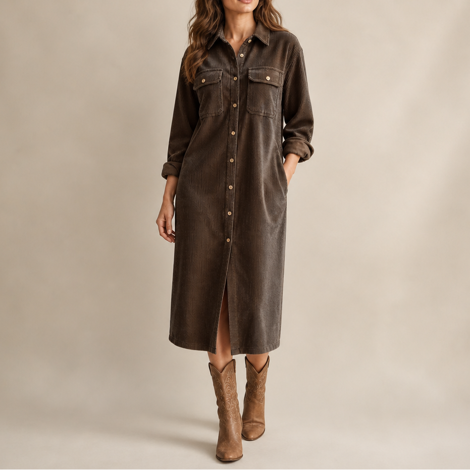 Marte corduroy shirt dress – image 14