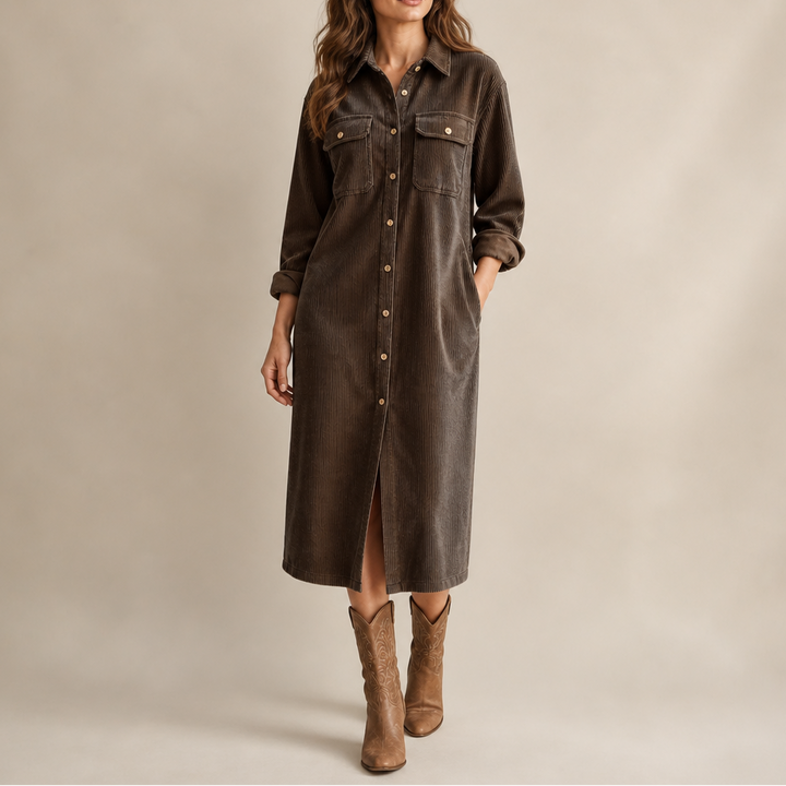 Marte corduroy shirt dress – image 14