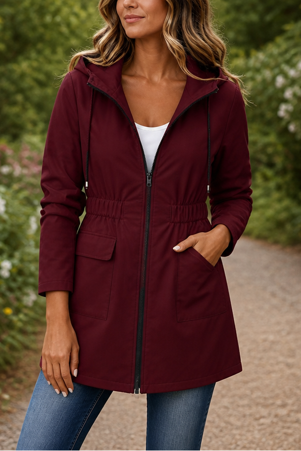 Nienke hooded rain jacket with drawstring waist – image 16