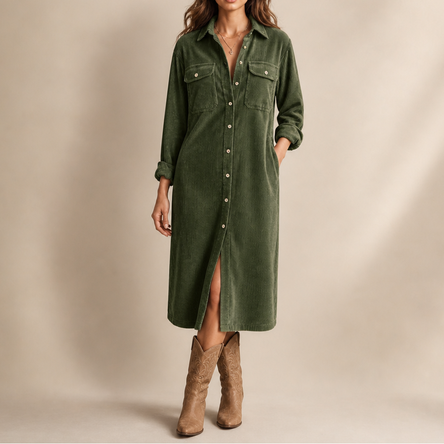 Marte corduroy shirt dress – image 18