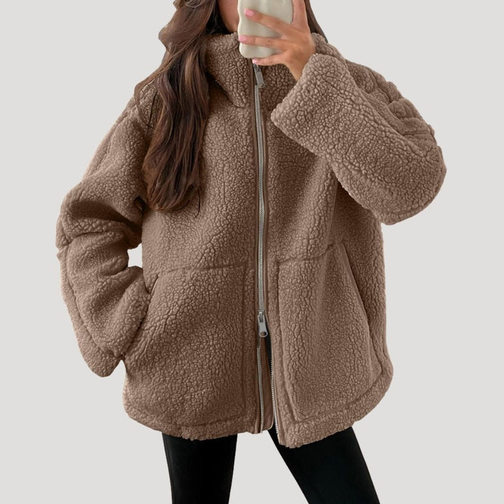 Tallulah Elegant Oversized Zip Up Teddy Fleece Jacket