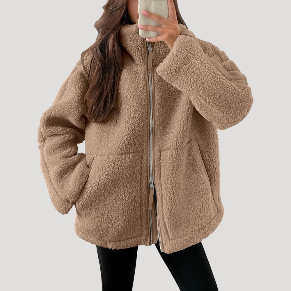 Tallulah Elegant Oversized Zip Up Teddy Fleece Jacket - image 2