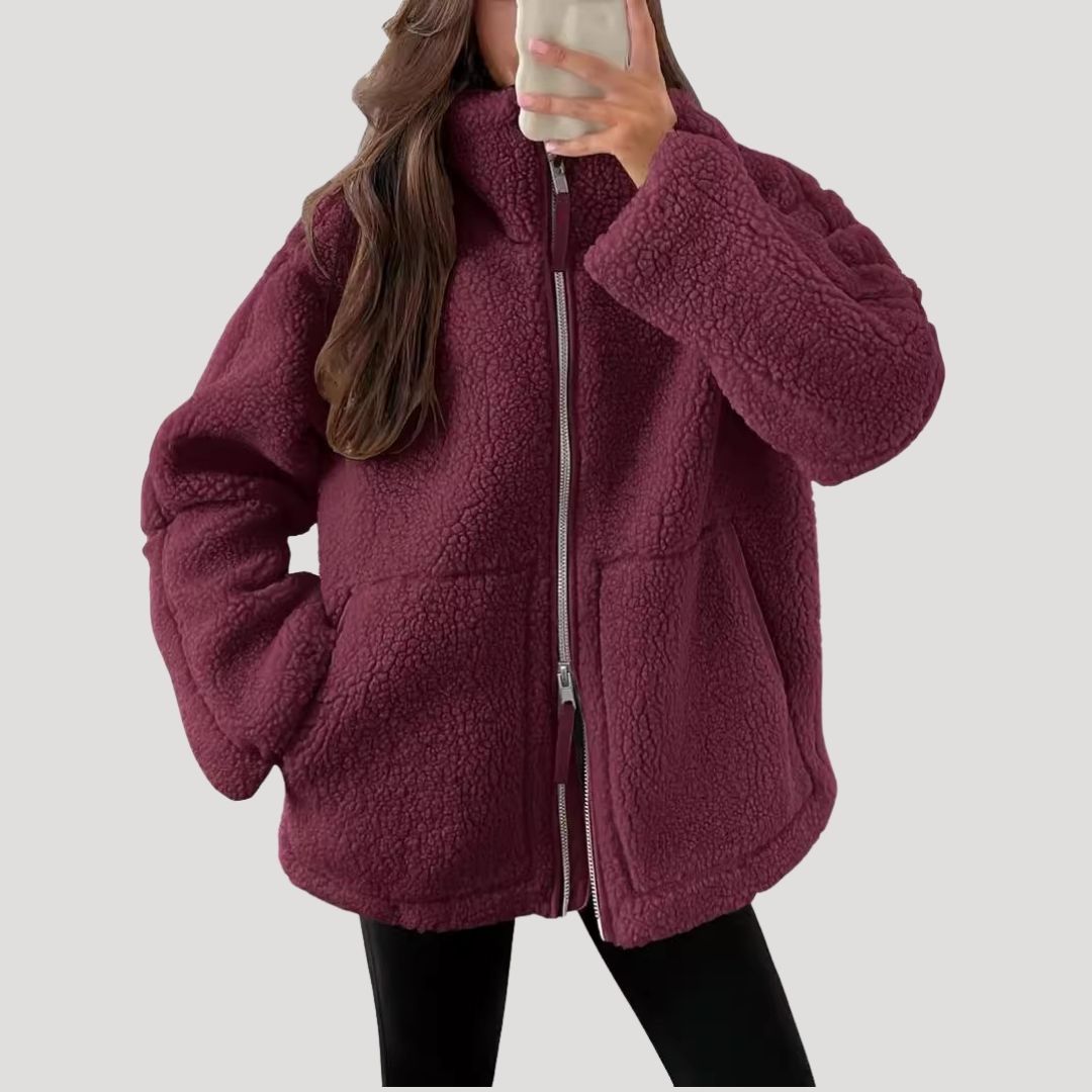 Tallulah Elegant Oversized Zip Up Teddy Fleece Jacket - image 8