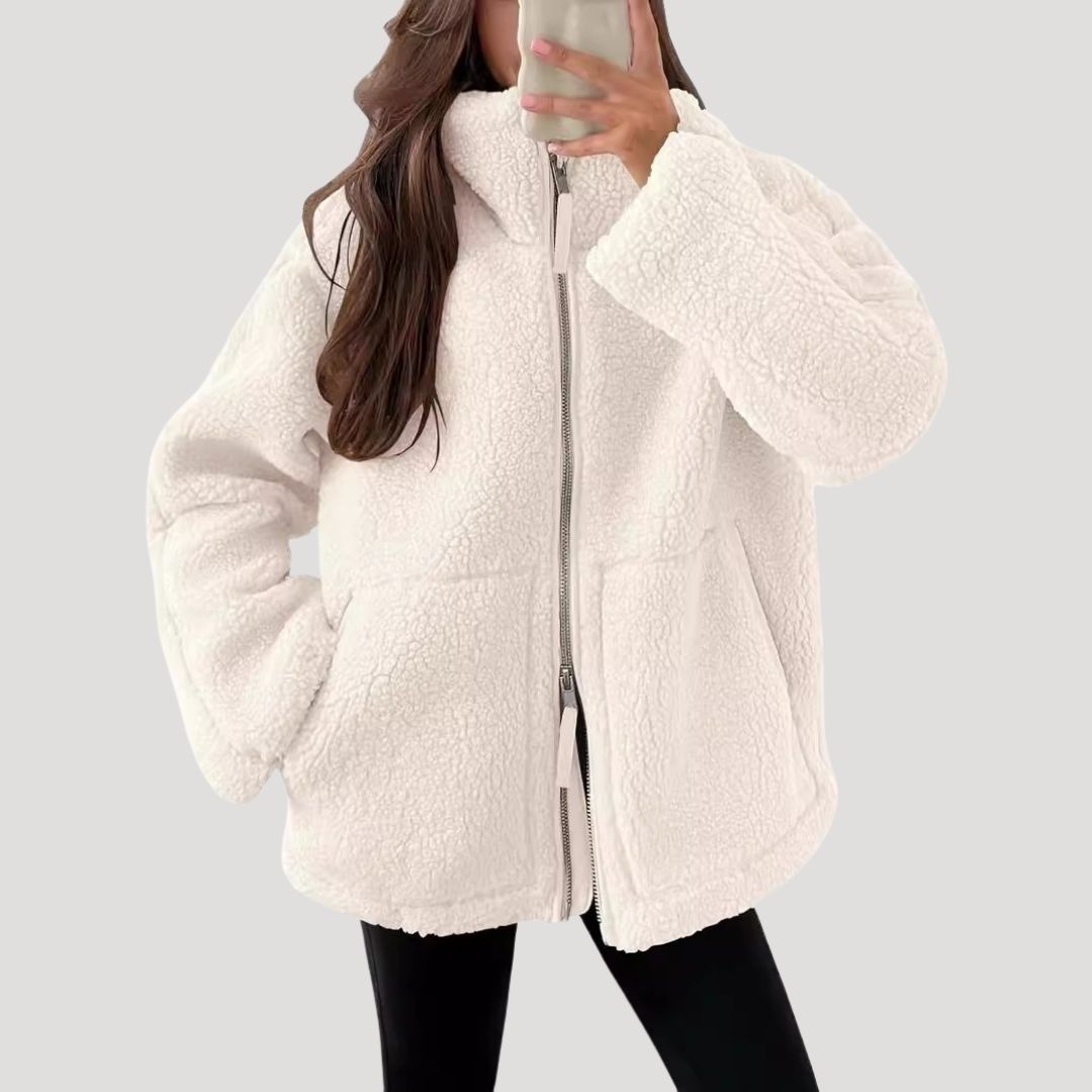 Tallulah Elegant Oversized Zip Up Teddy Fleece Jacket - image 9