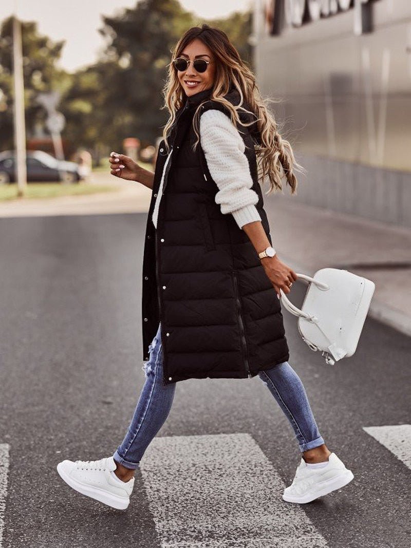 Eirlys longline quilted puffer gilet – image 3