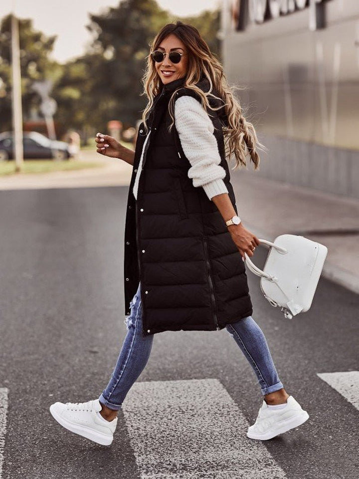 Eirlys longline quilted puffer gilet – image 3