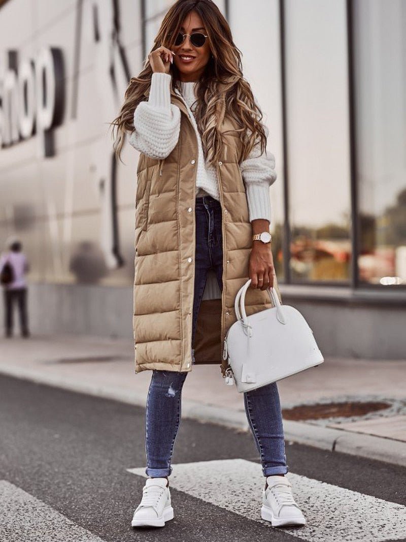 Eirlys longline quilted puffer gilet – image 4
