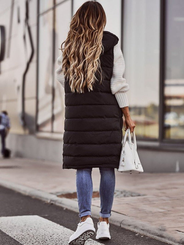 Eirlys longline quilted puffer gilet – image 2