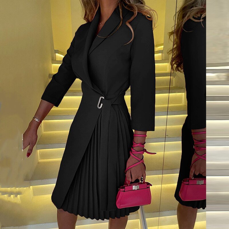 Bonita notched collar blazer dress – image 5